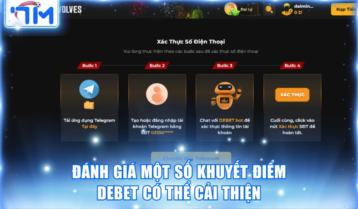 Debet | Nhà Cái Châu Âu Sôi Động, Kho Game Đặc Sắc 3 Đánh giá một số khuyết điểm Debet có thể cải thiện